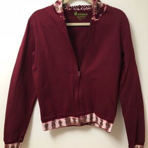 Maroon tie dyed hoodie